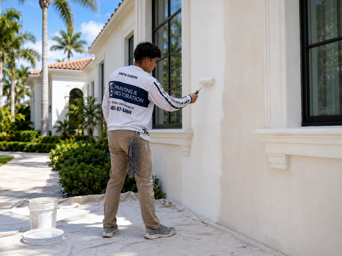 Exterior painting project completed by TS Painting Pro in Palm Beach