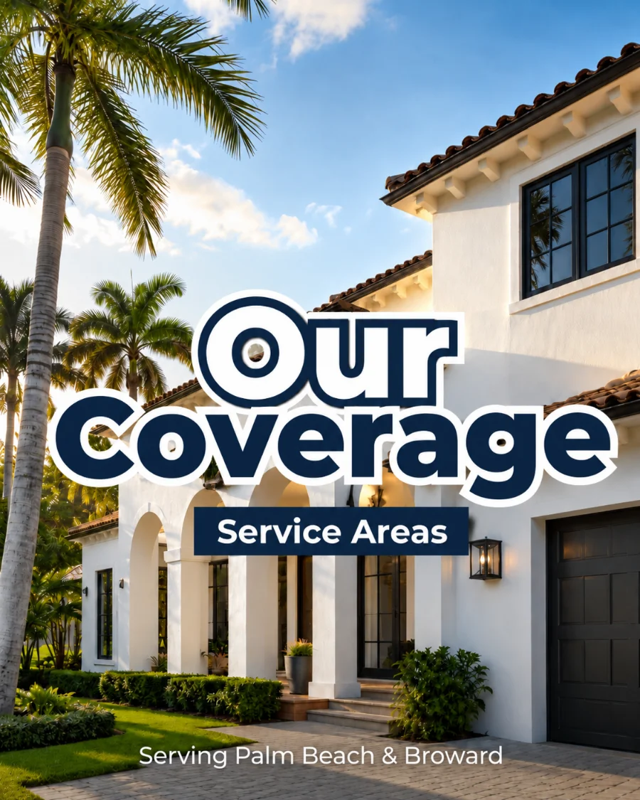 Map of Palm Beach County areas served by TS Painting